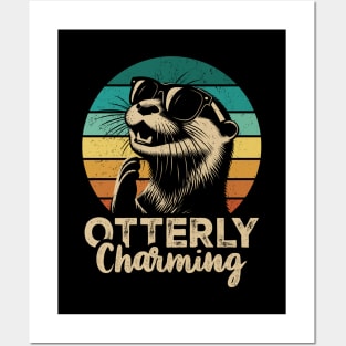 Otterly Charming - Funny Sarcastic Otter Lover Pun Posters and Art